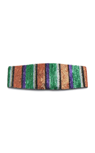 Shop Missoni Striped Sequined Headband In Multi