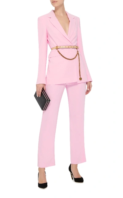 Shop Givenchy Chain-trimmed Leather Waist Belt In Pink