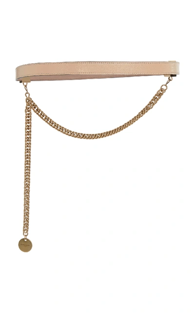 Shop Givenchy Chain-trimmed Leather Waist Belt In Pink