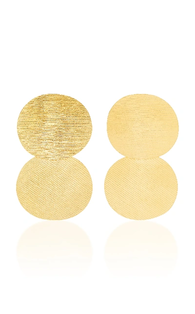 Shop Annie Costello Brown 18k Gold-plated Earrings