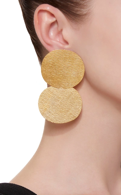 Shop Annie Costello Brown 18k Gold-plated Earrings