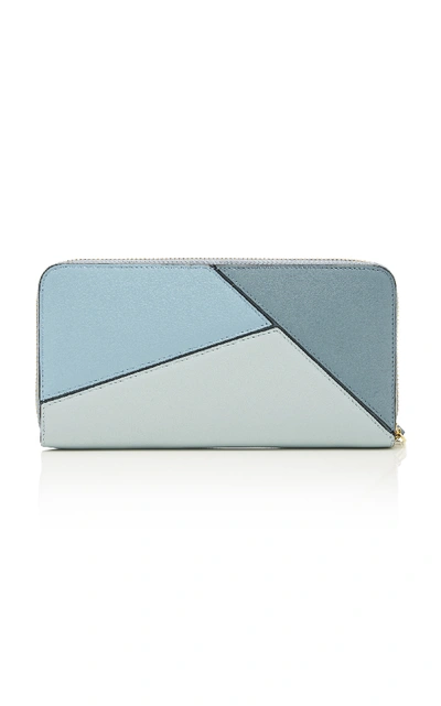 Shop Loewe Puzzle Leather Wallet In Blue