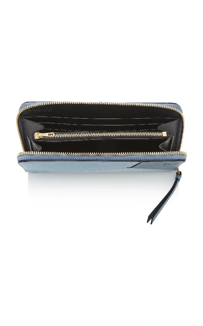 Shop Loewe Puzzle Leather Wallet In Blue