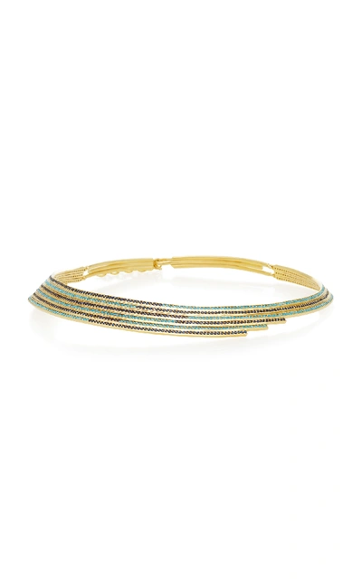 Shop Joanna Laura Constantine Gold-plated Linear Necklace In Multi