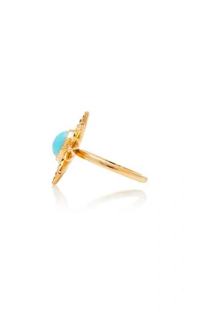Shop Jenny Dee Electra Maxima Turquoise Ring In Blue