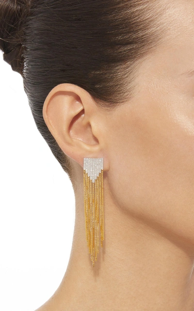 Shop Mahnaz Collection Limited Edition 18k Gold And Diamond Fringe Earrings, Unsigned
