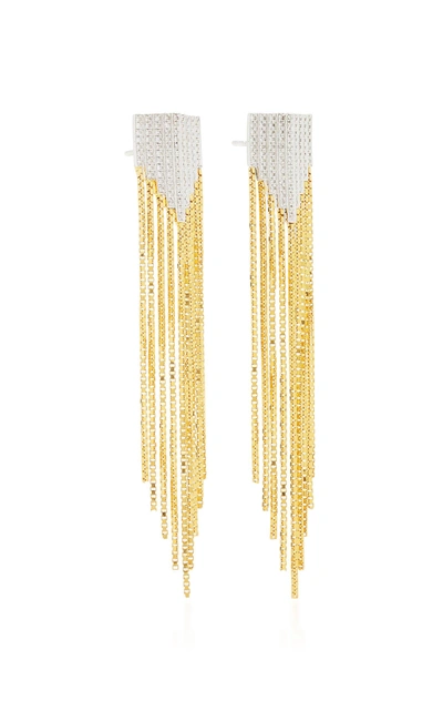 Shop Mahnaz Collection Limited Edition 18k Gold And Diamond Fringe Earrings, Unsigned