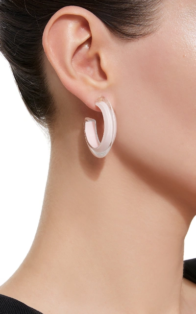 Shop Alison Lou Small Jelly Lucite Hoop Earrings In Pink