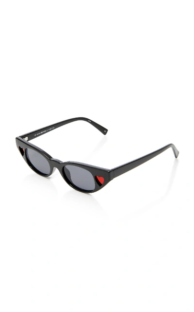 Shop Le Specs The Heartbreaker Cat-eye Sunglasses In Black