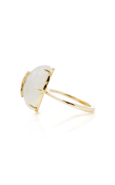 Shop Andrea Fohrman Galaxy Moonstone With Multicolor Crescent Ring In White