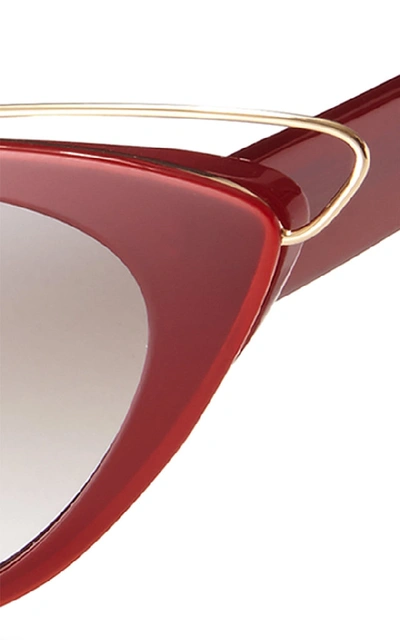 Shop Philippe Chevallier Whale Cat Eye Sunglasses In Red