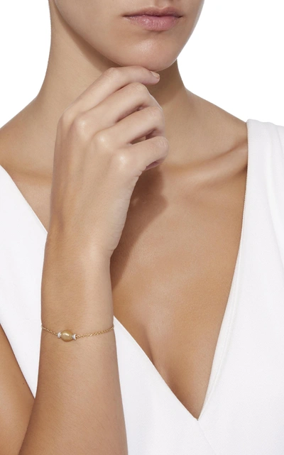 Shop Renna Thread And Shell Diamond Bracelet In Gold