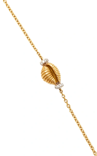 Shop Renna Thread And Shell Diamond Bracelet In Gold