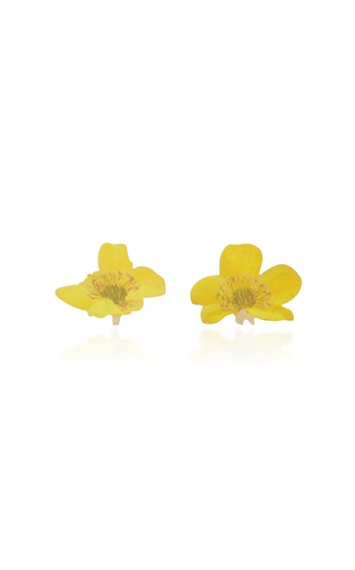 Shop Christopher Thompson Royds Buttercup Stud Earrings In Gold