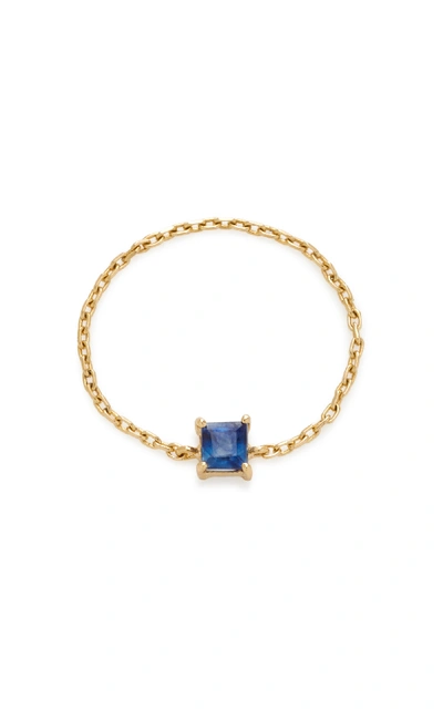 Shop Yi Collection 18k Gold Sapphire Ring In Blue