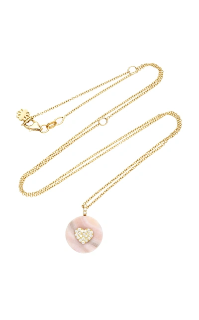 Shop Noush Jewelry Coexist Heart On Pink Opal Necklace