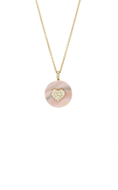Shop Noush Jewelry Coexist Heart On Pink Opal Necklace
