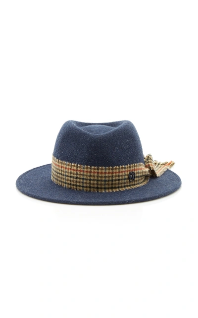 Shop Maison Michel Thadee Hat In Navy