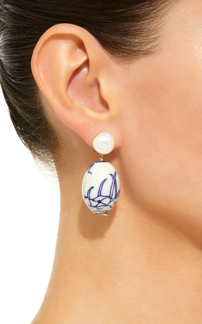 Shop Svnr Belitung Single Earring In Blue