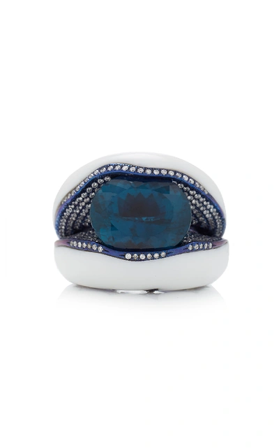 Shop Arunashi One-of-a-kind Tourmaline Ring In Blue