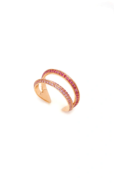 Shop Ralph Masri Double Sapphire Ring In Pink