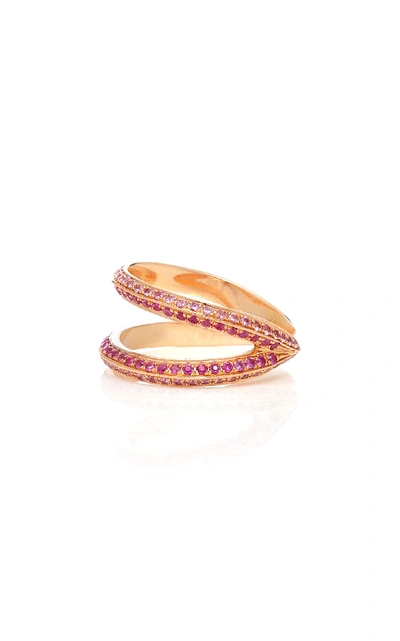 Shop Ralph Masri Double Sapphire Ring In Pink