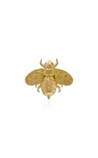 Shop Brent Neale Small Bee Single Stud Earring In Gold