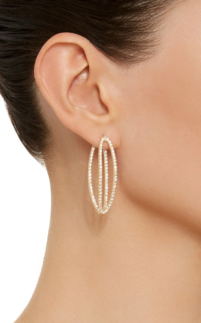 Shop Melissa Kaye Large Mila Earring In Gold