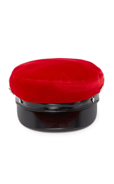 Shop Avec La Troupe Red Velvet Hat