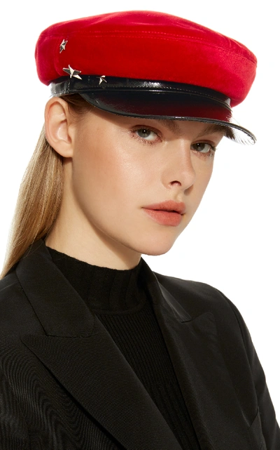 Shop Avec La Troupe Red Velvet Hat