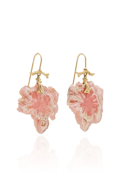 Shop Annette Ferdinandsen Exclusive: Rhodochrosite Snowflake Branch Earring In Pink