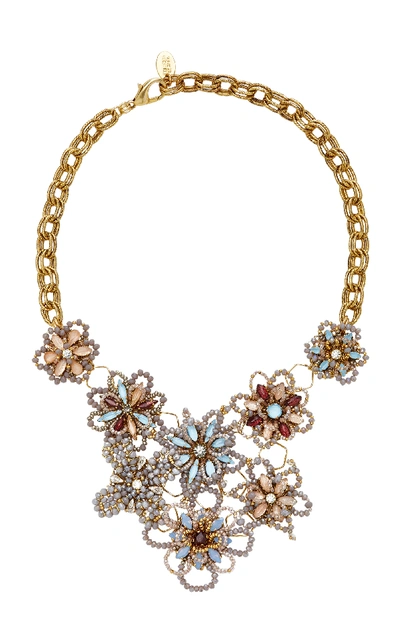 Shop Erickson Beamon Wild Flower Crystal Necklace In Gold