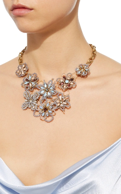 Shop Erickson Beamon Wild Flower Crystal Necklace In Gold