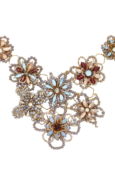 Shop Erickson Beamon Wild Flower Crystal Necklace In Gold