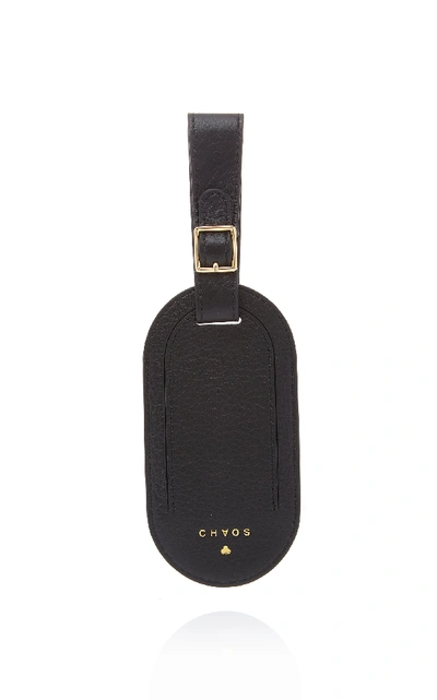 Shop Chaos Exclusive Printed Textured-leather Luggage Tag In Black