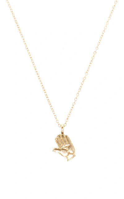 Shop Alison Lou Twister Hand Pendant In Gold