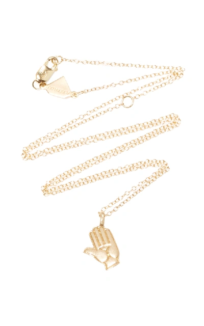 Shop Alison Lou Twister Hand Pendant In Gold