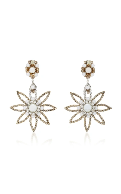 Shop Erickson Beamon My One And Only 24k Gold-plated Crystal And Pearl Earrings