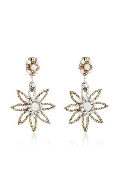 Shop Erickson Beamon My One And Only 24k Gold-plated Crystal And Pearl Earrings