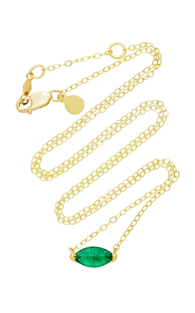 Shop Ila 14k Gold Emerald Necklace In Green