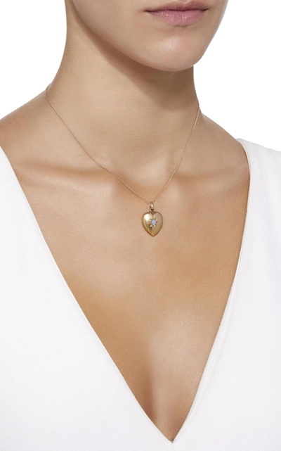 Shop Vela One-of-a-kind Edwardain Opal Heart Necklace In Gold
