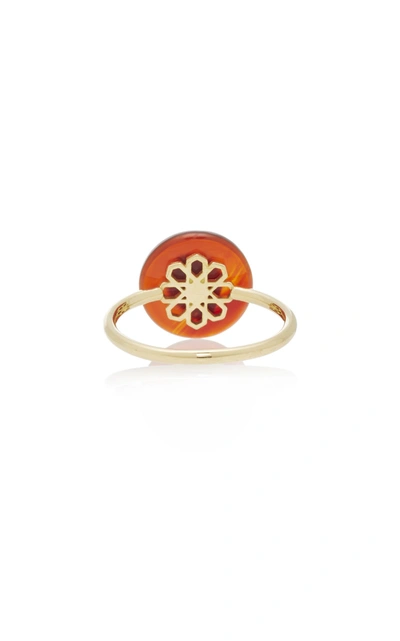 Shop Noush Jewelry Coexist Lady Bug On Carnelian Ring In Red