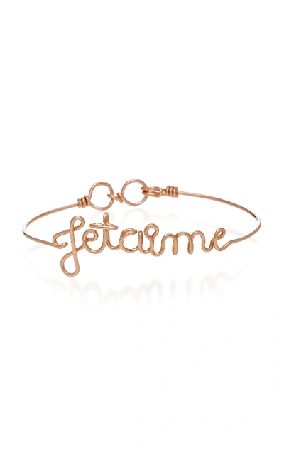 Shop Atelier Paulin Je T'aime 14k Rose Gold Bracelet In Pink