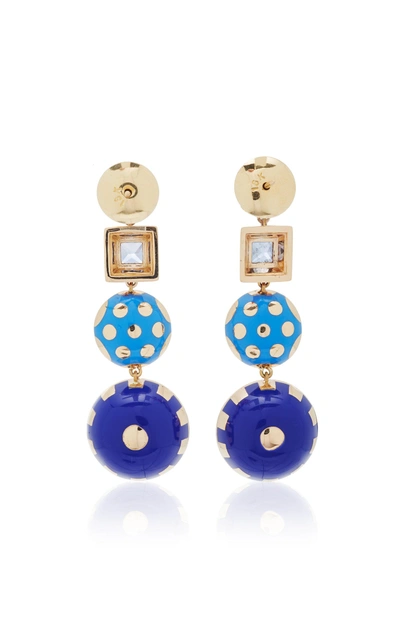 Shop Alice Cicolini Candy Lacquer Chandelier Disco Earrings In Blue