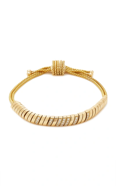 Shop The Last Line Gold And Diamond Snake Link Bracelet