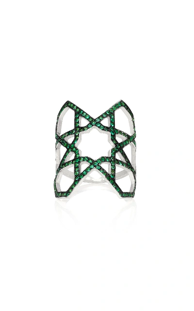 Shop Ralph Masri Exclusive Arabesque Emerald Ring In Green