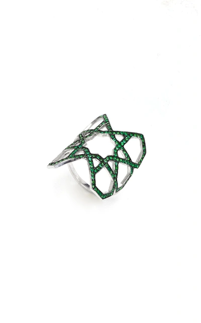 Shop Ralph Masri Exclusive Arabesque Emerald Ring In Green