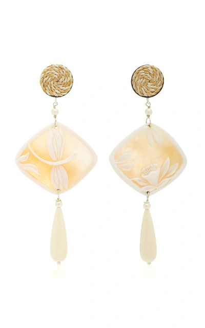 Shop Anna E Alex Shell Silver-plated And Pearl Earrings In Neutral