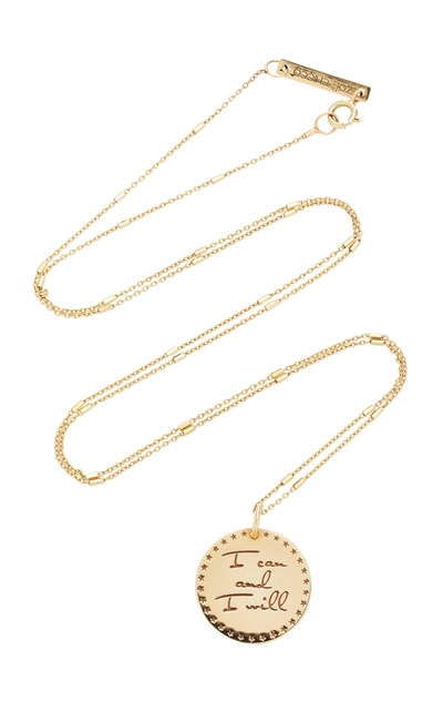 Shop Zoë Chicco 14k Gold Small Engraved Mantra Necklace