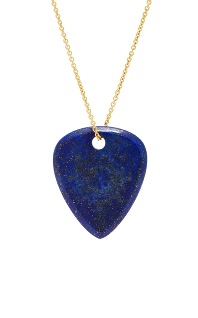 Shop Jenny Dee Lapis Lazuli "gratitude" Mandalic Necklace In Blue